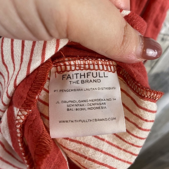 NWT Faithful The Brand Amalfi Dress in Picnic Stripe Pint Size Small. - Picture 11 of 16